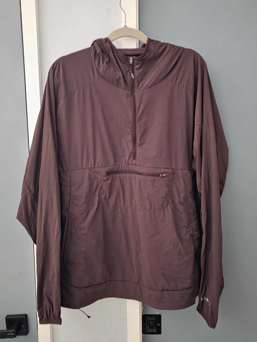 Men's Hooded Pullover Jacket in Mauve